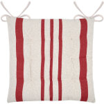 Galette de chaise � rayures rouge 38x38 cm