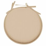 Galette de chaise ronde en polyester ton lin
