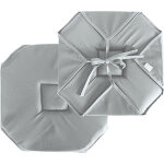 Galette de chaise  rabats et nouettes gris clair 40x40 cm