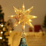 Cime d'arbre de noël, cime d'arbre de noël scintillante illuminée Étoile géométrique 3d scintillante ... Cime d'arbre de noël, cime d'arbre de noël scintillante illuminée Étoile géométrique 3d scintillante ...