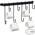 Galozzoit - porte casseroles mural de suspension 40cm avec 8 crochets, adhsif fort barre cuisine ustensiles ...