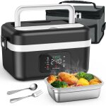 Gamelle chauffante 1000ml sans fil lunch box avec batterie 16000mah usb - c 6 niveaux temprature, minuterie, ...