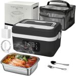 Gamelle chauffante avec batterie, 1l lunch box chauffante, chauffage programmable, 60w, 24000mah rechargeable ...
