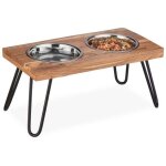 Gamelle surelevee xl pour chien en bois dacacia Gamelle surelevee xl pour chien en bois dacacia