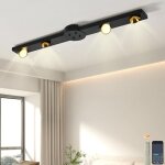 Ganeed plafonnier led 4 spots pivotants & orientables?plafonnier dimmable avec tlcommande, noir - or ...