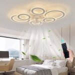 [jamais utilis] ganeed ventilateur plafond avec lumiere moderne , anneau de cristal plafonnier ventilateur ...