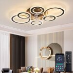 Ganeed - ventilateur plafond avec lumiere moderne , anneau de cristal plafonnier ventilateur design et ...