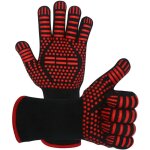 Gants de barbecue gants de gril r�sistants � la chaleur � 800 � c maniques de gril de barbecue ignifuges ...