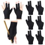 Gants de billard 8 pi�ces � 3 doigts, gants de billard (main gauche) - noirs .