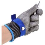 Gant de boucher en cotte de maille acier inoxydable r�sistant coupe bleu haute performance niveau 5 protection ...