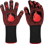 Gants de cuisine pour barbecue, r�sistants � la chaleur jusqu'� 800 �c (1472 �f), en silicone, pour grillades ...
