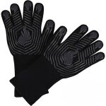 Gants de cuisine r�sistants � la chaleur et ignifug�s (1800 �f), en silicone antid�rapant, lavables et ...
