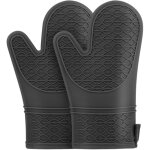 Gants de cuisine, gants de cuisine en silicone antid�rapant, gants de cuisine r�sistants � la chaleur, ...