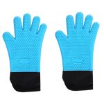 Gants cuisine - silicone&coton double couche - gants bbq contre chaleur / gants cuisson / four flexibles ...