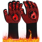 Gants de cuisine universels anti - chaleur jusqu'� 800�c, antid�rapants, respirants, rouge, aramide, ...