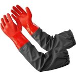 Gants d'�tang � bras complets, gants imperm�ables extra longs doubl�s en coton pour nettoyage d'�tang, ...