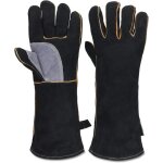 Gants r�sistants au feu et � la chaleur extr�mes, cuir avec coutures en kevlar, parfaits pour chemin�e, ...
