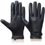 Gants d'hiver en cuir de mouton pour homme, doublure thermique en cachemire, �cran tactile, textographie, ...