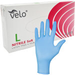 Gants en nitrile bleus velo, taille l, lot de 100.
