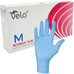 Gants en nitrile bleus velo, taille m, lot de 100.
