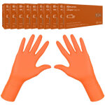 Gants en nitrile orange mercator nitrylex high risk xl, bo�te de 100 gants (10 paquets).