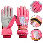 Gants de ski d'hiver licorne pour enfants s / m