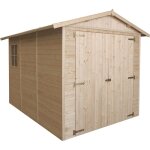Garage en bois naturel - chalet en pin / épicéa - h222x244x320 cm / 6 m² - construction de panneaux - ... Garage en bois naturel - chalet en pin / épicéa - h222x244x320 cm / 6 m² - construction de panneaux - ...