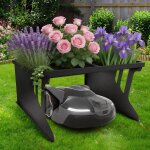 Garage pour robot tondeuse avec jardini�re de jardin capot de protection solaire robot de tonte toit ...