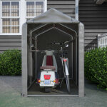 Garage � v�los / abri de jardin 187x100x160 cm, cabanon de rangement type tente de stockage, gris fonc� ...