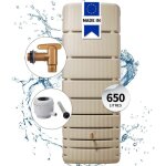 Garantia - 4rain kit cuve murale slim 650l sable avec robinet pe imitation laiton et collecteur eco gris ...