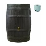 Garantia - graf tonneau vino 250 l brun avec robinet pe imitation laiton et collecteur filtrant eco gris. ...