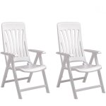 Garbar - blanes fauteuil multipositions, extrieur set 2 blanc