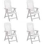 Garbar - blanes fauteuil multipositions, extrieur set 4 blanc