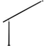 Garde - corps 150cm noir, 1 main courante et 1 poteau, inox 201, r�glable 0 - 145�, pour entr�e de jardin ...