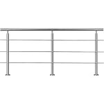 Garde - corps 200cm - en inox 304 - 1 main courante et 3 traverses - intrieur & extrieur - kit complet ...