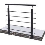 Garde - corps - aluminium noir - 100cm - avec 5 traverses et 1 main courante - int�rieur et ext�rieur ...