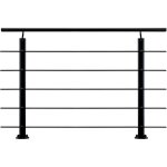 Garde - corps - aluminium noir - 150cm - avec 5 traverses et 1 main courante - int�rieur et ext�rieur ...