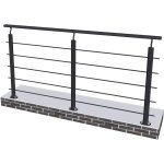 Garde - corps - aluminium noir - 200cm - avec 5 traverses et 1 main courante - int�rieur et ext�rieur ...