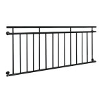 Ecd germany - garde - corps balcon fran�ais - 184 x 90 cm - noir - acier peint par poudrage - appui rambarde ...