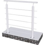 Garde - corps - int�rieur et ext�rieur - aluminium argent� - avec 5 traverses et 1 main courante - 100cm ...