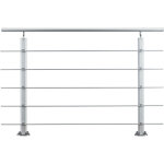 Garde - corps - int�rieur et ext�rieur - aluminium argent� - avec 5 traverses et 1 main courante - 150cm ...