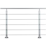 Garde - corps - int�rieur et ext�rieur - aluminium argent� - avec 5 traverses et 1 main courante - 150cm ...