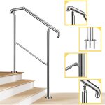 Garde - corps rampe escalier en inox 201 2 � 3 marches main courante 108x102. 5cm pour jardin entr�e ...