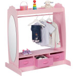 Garde - robe pour enfant, 5 compartiments, armoire chambre d'enfant, tringle et miroir, hlp 107x97, 5x61 ...