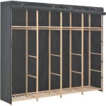 Garde - robe gris 200 x 40 x 170 cm tissu