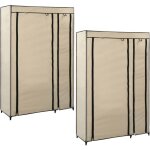 Garde - robes pliables 2 pcs cr�me 110x45x175 cm tissu vidaxl