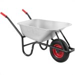 Brouette 100l acier galvanis 250kg pneu gonflable brouette jardin brouette de chantier chariot de jardin ...