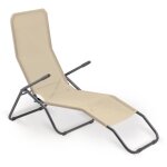Chaise longue formentera basculante acier et textile 450 gr / m couleur beige
