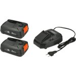 Gardena - kit de d�marrage power for all. 2 batteries li - ion pba 18 v / 2, 5 ah + 1 chargeur al 1830 ...