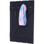 Garderobe murale hwc - d13, planche vestiaire, vintage, 6 crochets 91x60cm - gris foncé shabby Garderobe murale hwc - d13, planche vestiaire, vintage, 6 crochets 91x60cm - gris foncé shabby